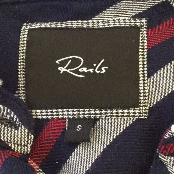 Rails Hunter navy plaid button down shirt S - Picture 5 of 7